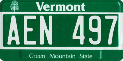 VT license plate AEN497