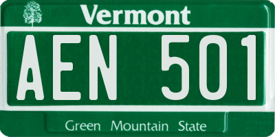 VT license plate AEN501