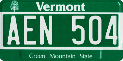 VT license plate AEN504