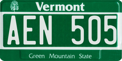 VT license plate AEN505