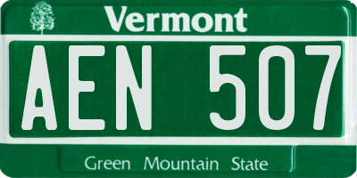 VT license plate AEN507