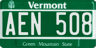 VT license plate AEN508