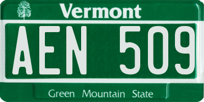 VT license plate AEN509