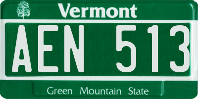 VT license plate AEN513
