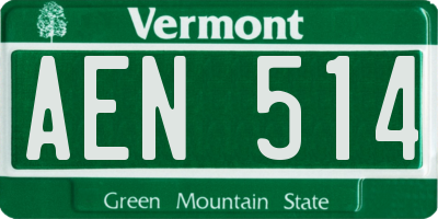 VT license plate AEN514
