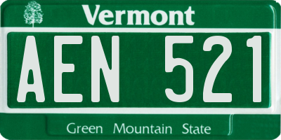 VT license plate AEN521