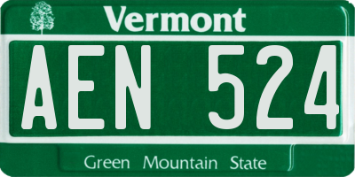 VT license plate AEN524