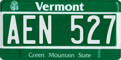 VT license plate AEN527