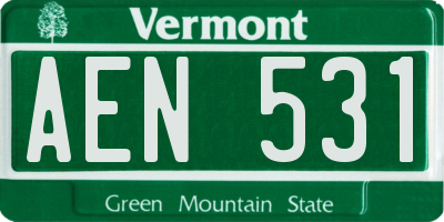 VT license plate AEN531