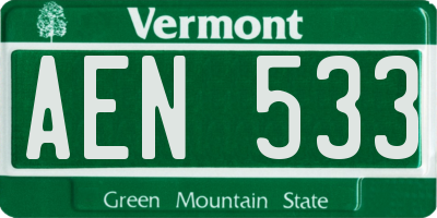 VT license plate AEN533