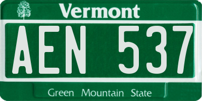 VT license plate AEN537