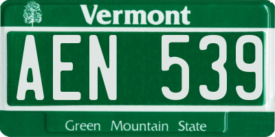 VT license plate AEN539