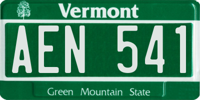 VT license plate AEN541
