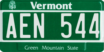 VT license plate AEN544