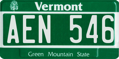 VT license plate AEN546