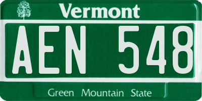 VT license plate AEN548