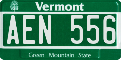 VT license plate AEN556