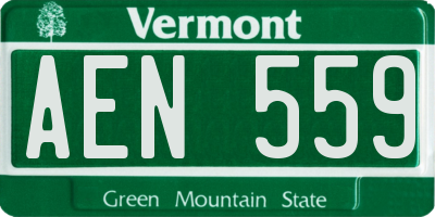 VT license plate AEN559