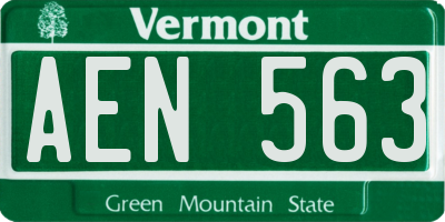 VT license plate AEN563