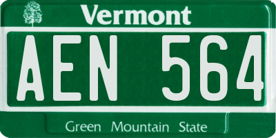 VT license plate AEN564