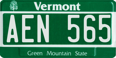 VT license plate AEN565