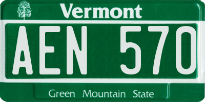 VT license plate AEN570