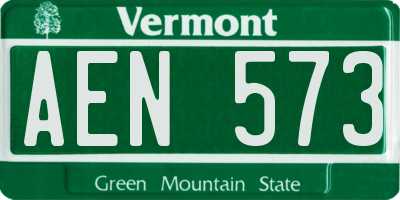 VT license plate AEN573