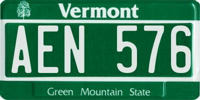 VT license plate AEN576