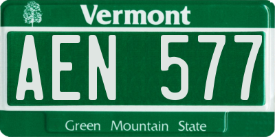 VT license plate AEN577