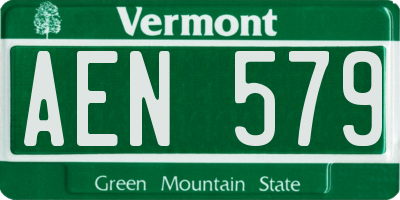 VT license plate AEN579