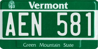 VT license plate AEN581