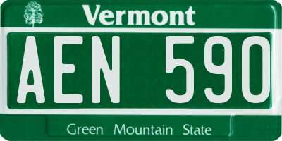 VT license plate AEN590