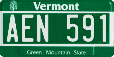 VT license plate AEN591