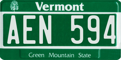 VT license plate AEN594