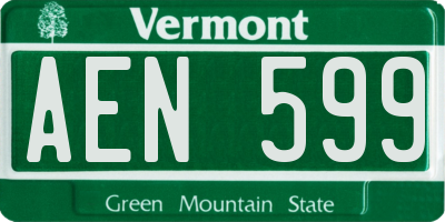 VT license plate AEN599