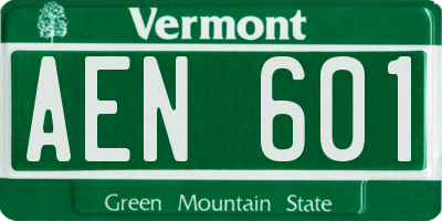 VT license plate AEN601