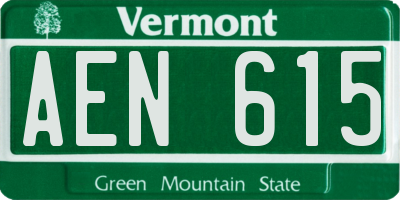 VT license plate AEN615