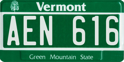 VT license plate AEN616
