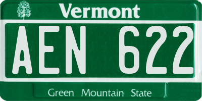 VT license plate AEN622