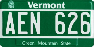 VT license plate AEN626