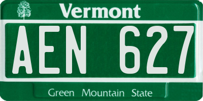 VT license plate AEN627