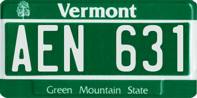 VT license plate AEN631