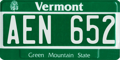 VT license plate AEN652