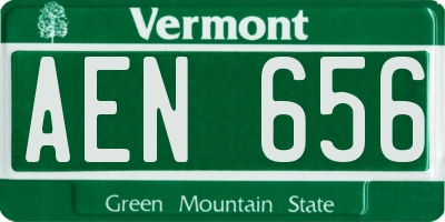 VT license plate AEN656