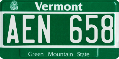 VT license plate AEN658