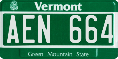 VT license plate AEN664