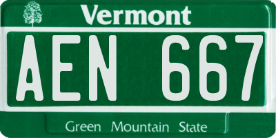 VT license plate AEN667