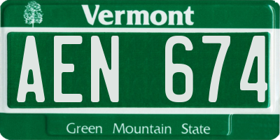 VT license plate AEN674