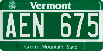 VT license plate AEN675