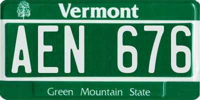VT license plate AEN676